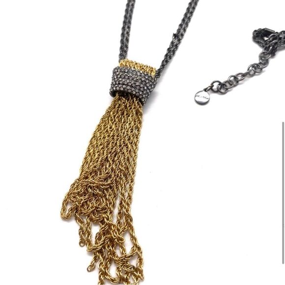 Stella & Dot ~ Windsor Pave Tassel Chain Necklace - Picture 2 of 7